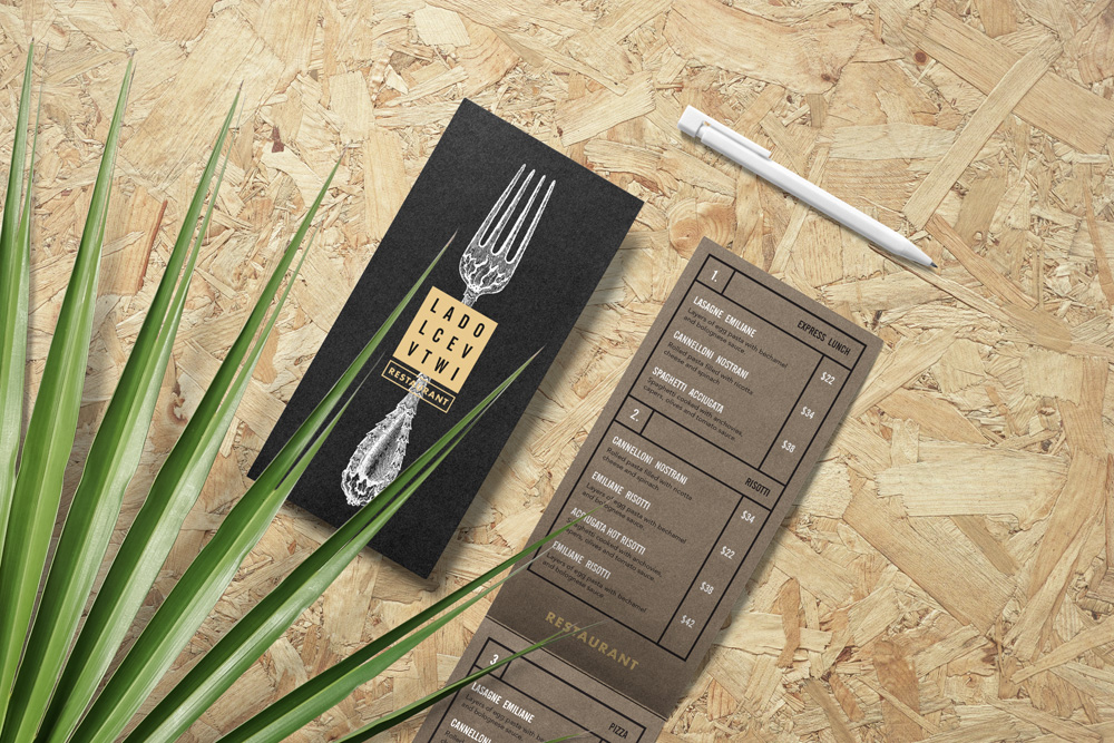 Floral Mockups Menu Card Psd
