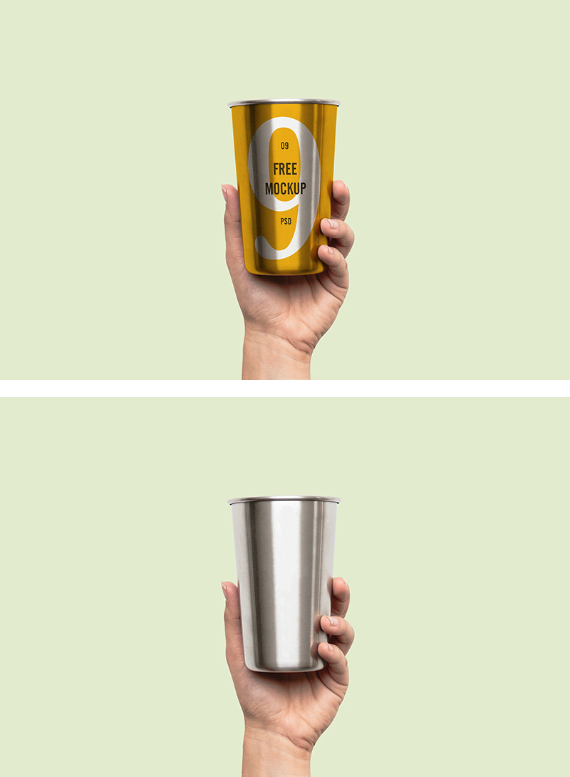 Hand Holding Metal Cup