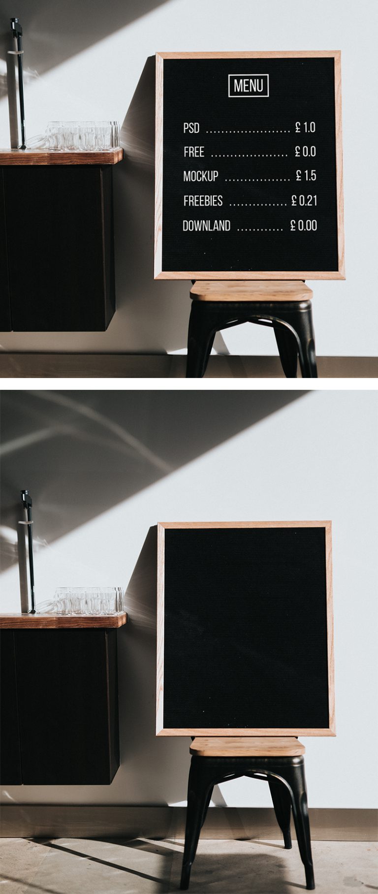 menu board mockup