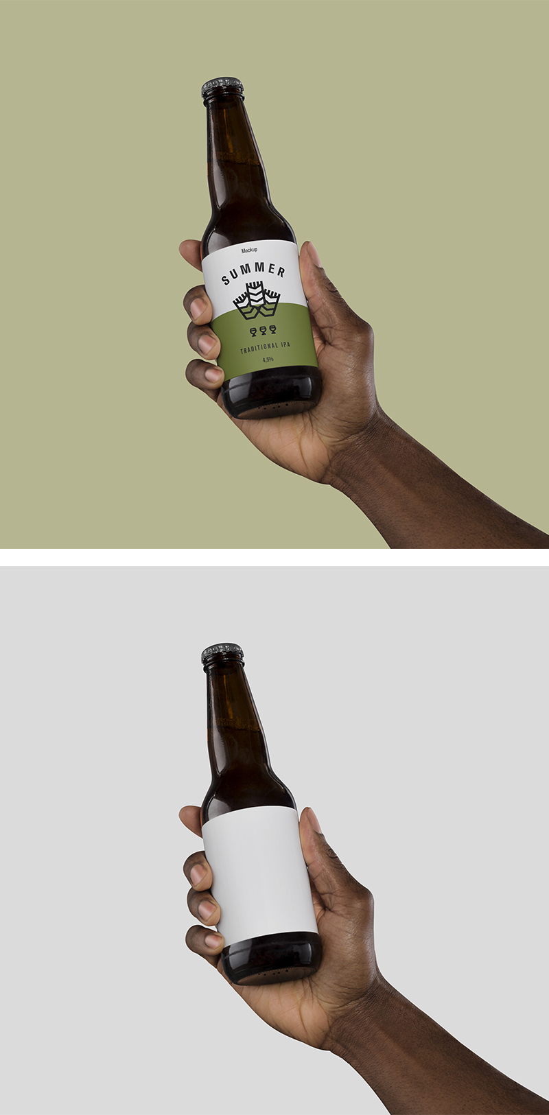 Hand Holding Beer Mockup