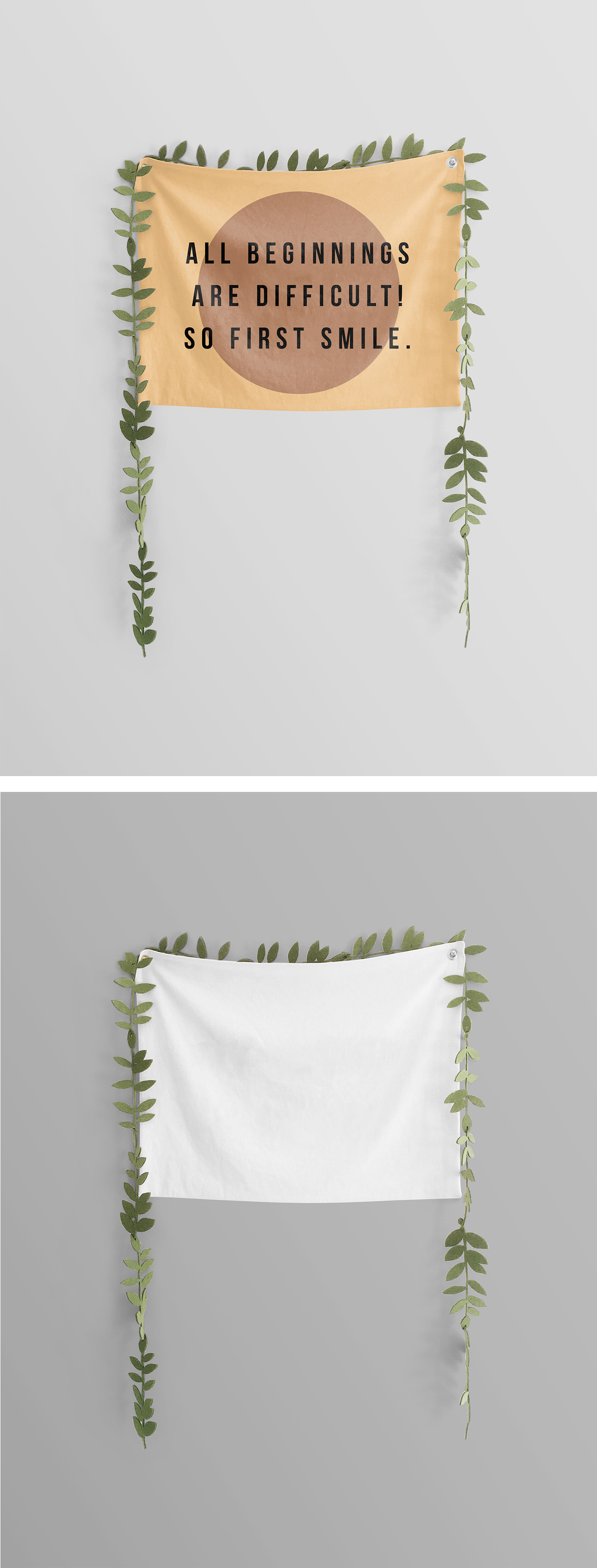 Wall Flag Mockup