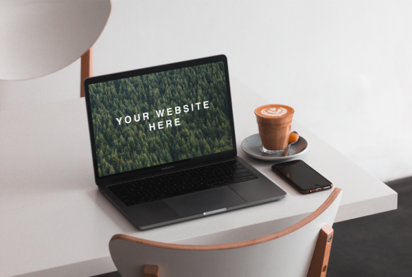 MacBook on Table Mockup