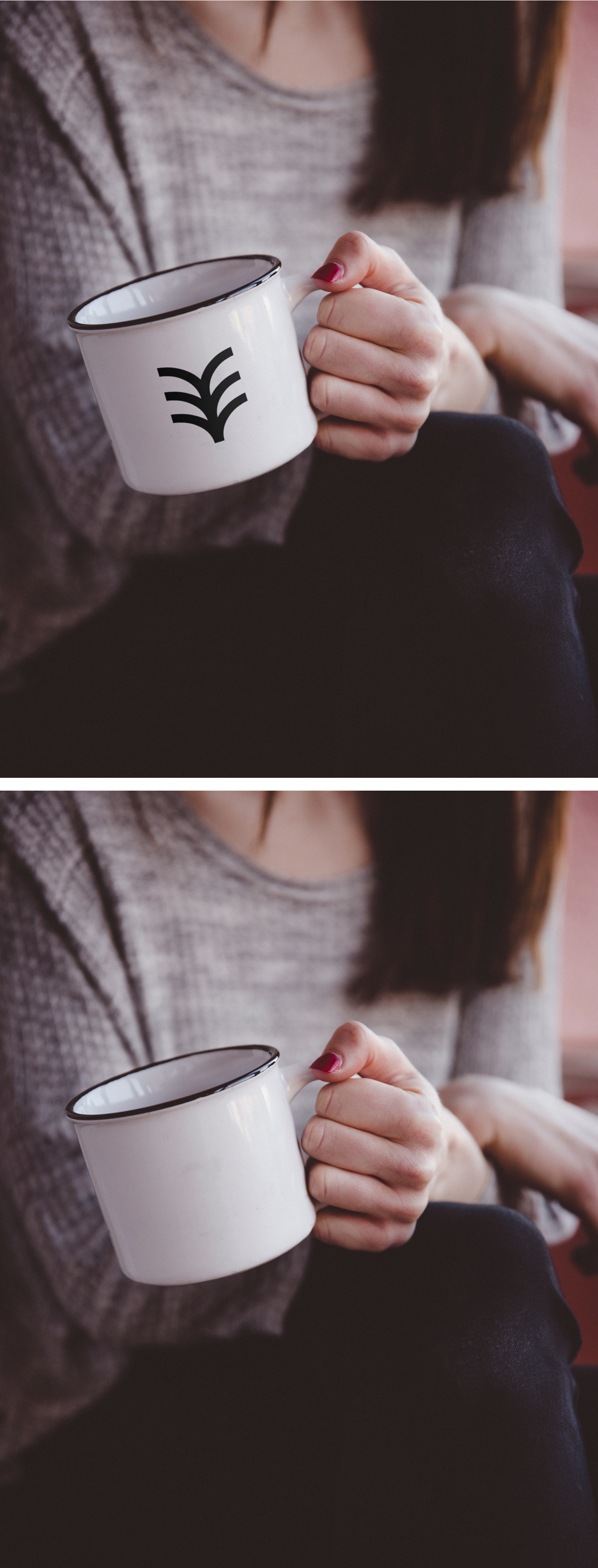 Hand Holding Metal Mug