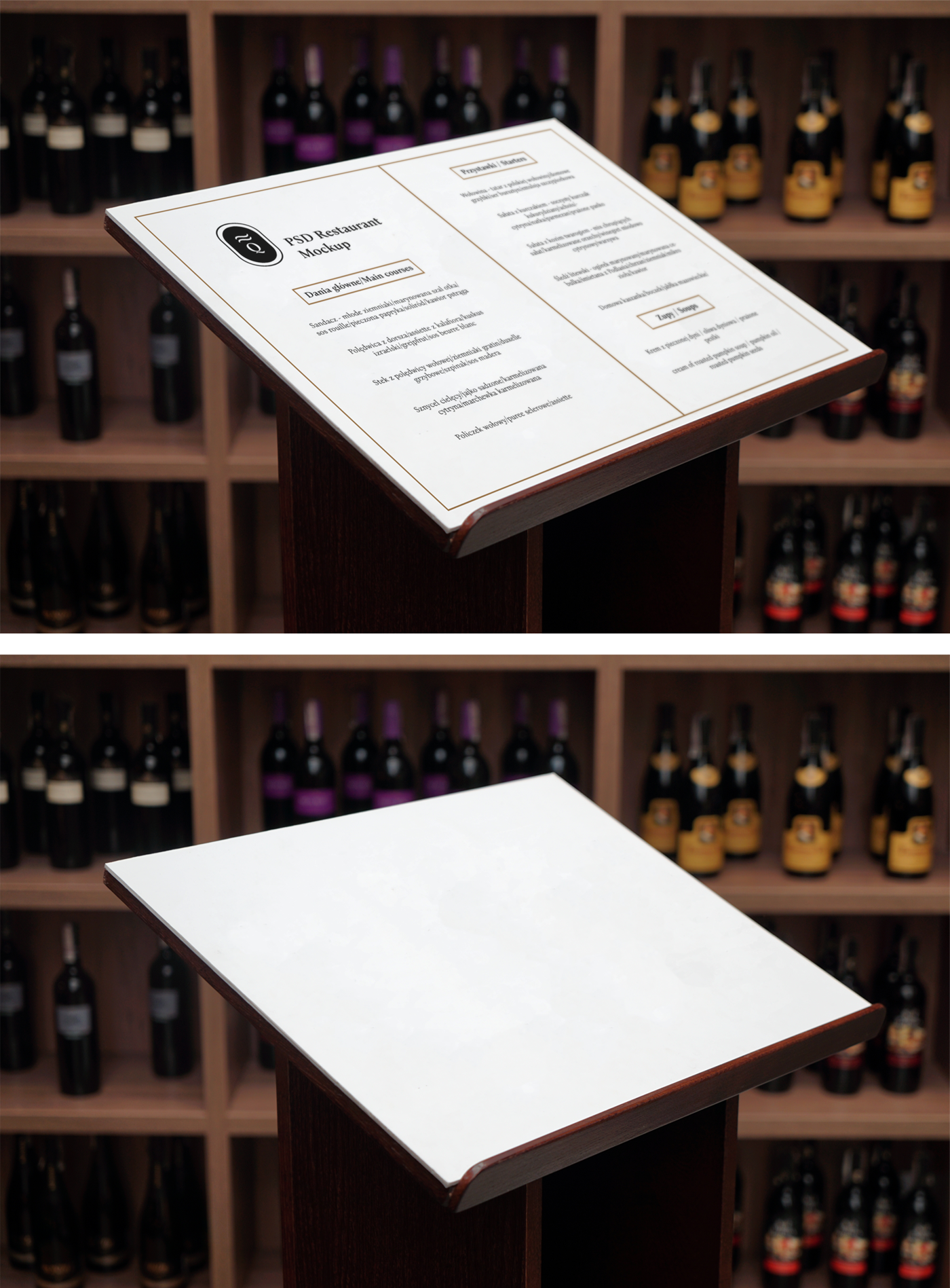 Wine Menu PSD Mockup