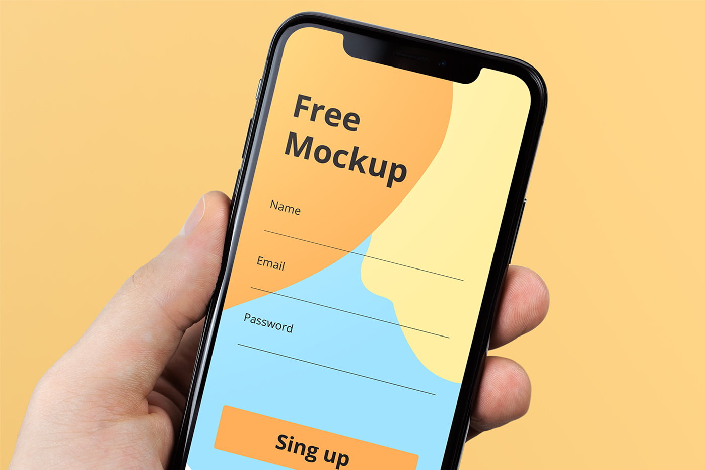 Download Iphone X In Hand Mockup Mr Mockup Graphic Design Freebies