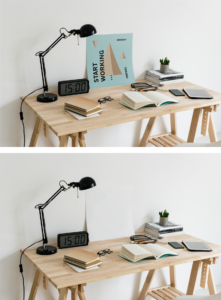 Download Poster on Desk Mockup — Mr.Mockup | Graphic Design Freebies