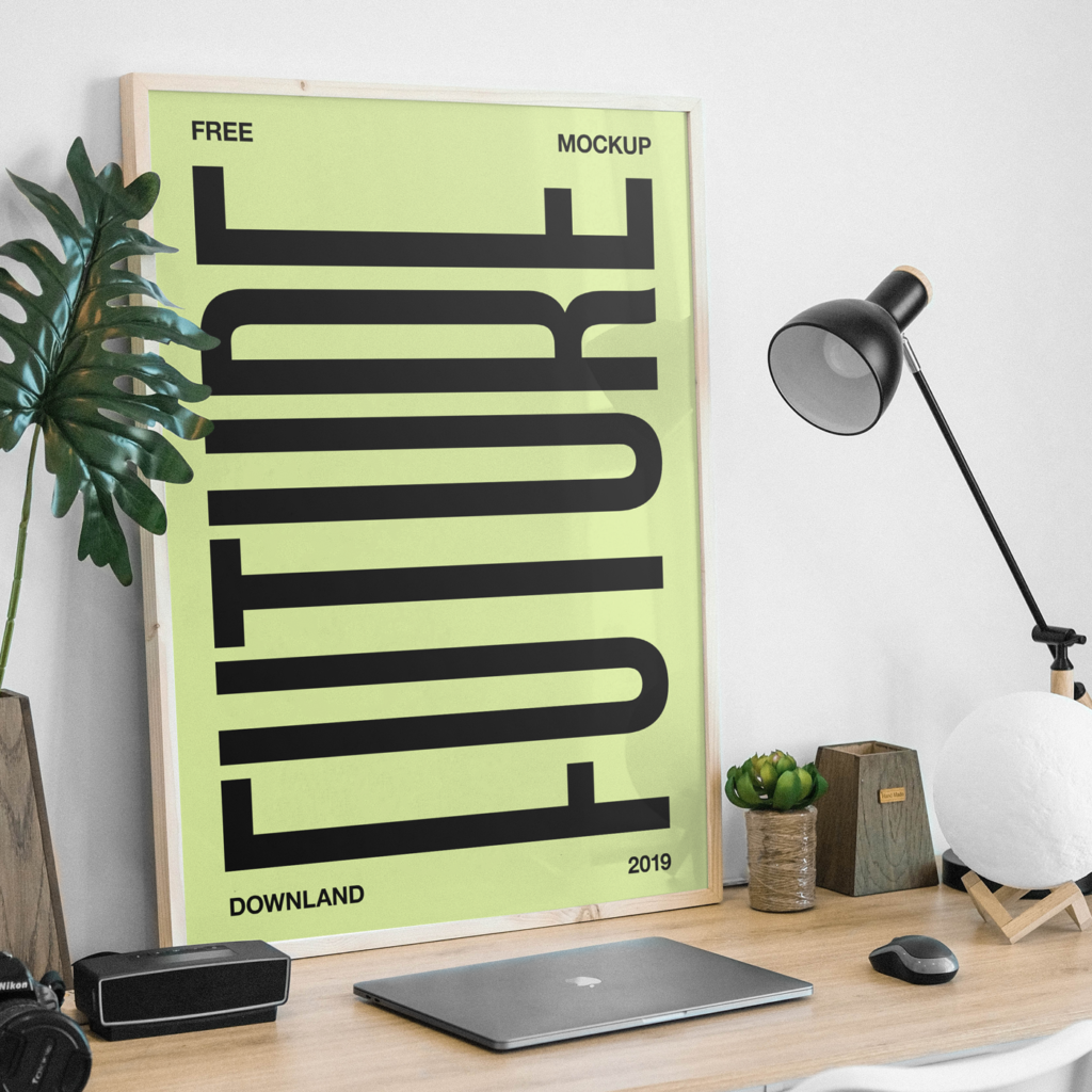 Picture Frame on Desk Mockup