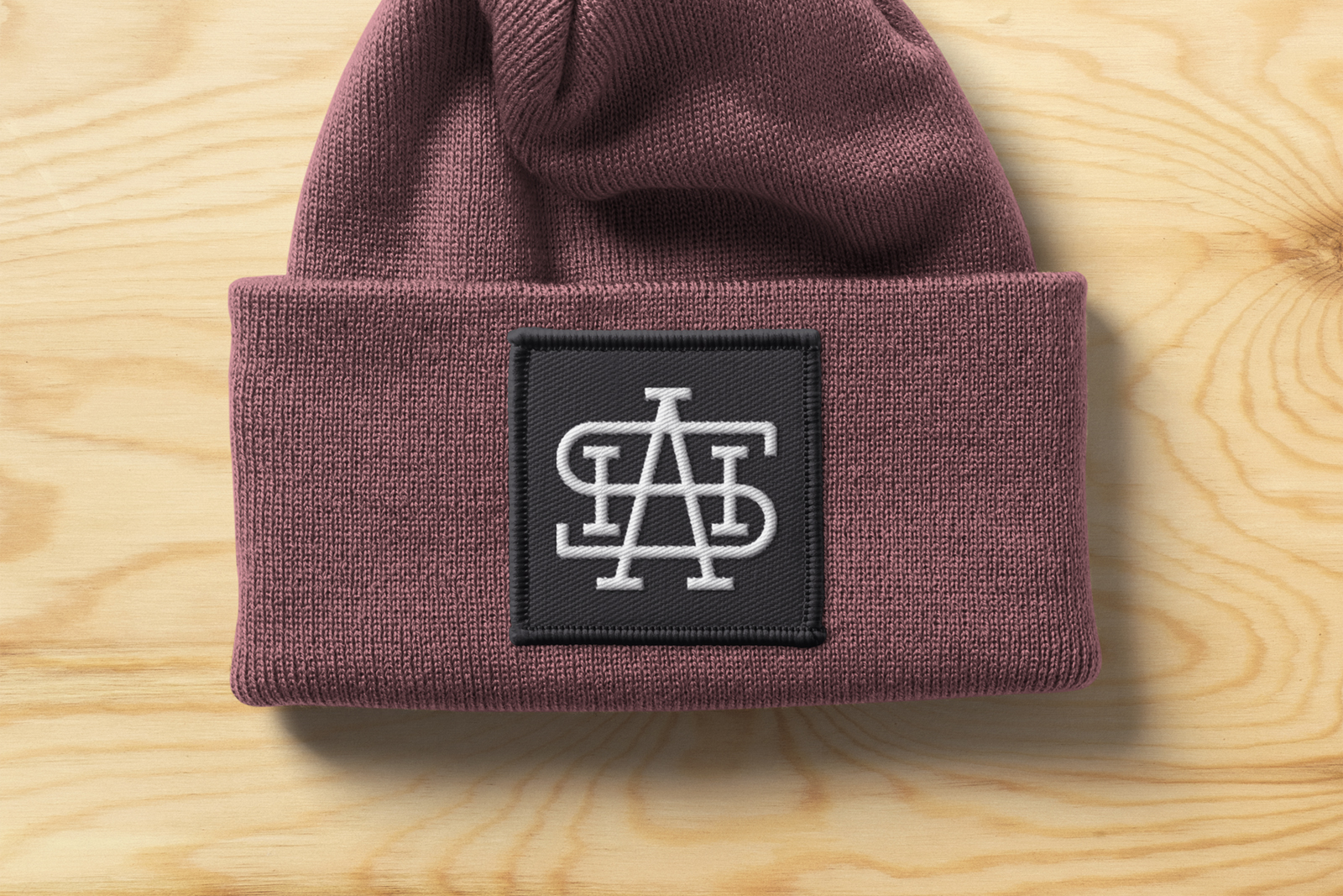 Embroidered Patch Mockup on Beanie Cap