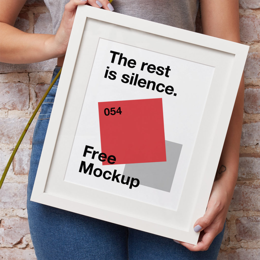 Hand Holding Frame Mockup