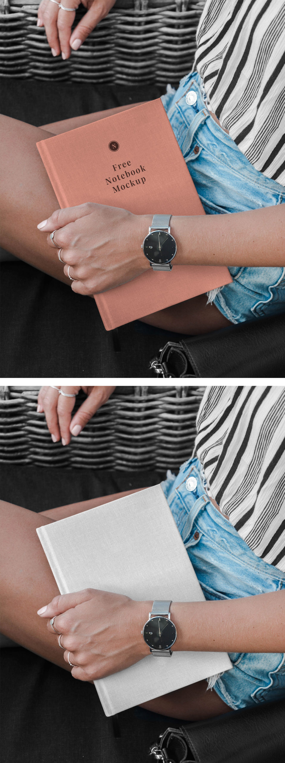 Hand Holding Notebook Mockup
