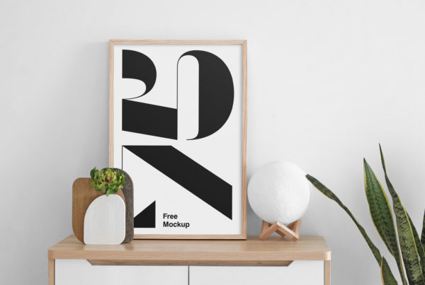 Poster on Cabinet Mockup