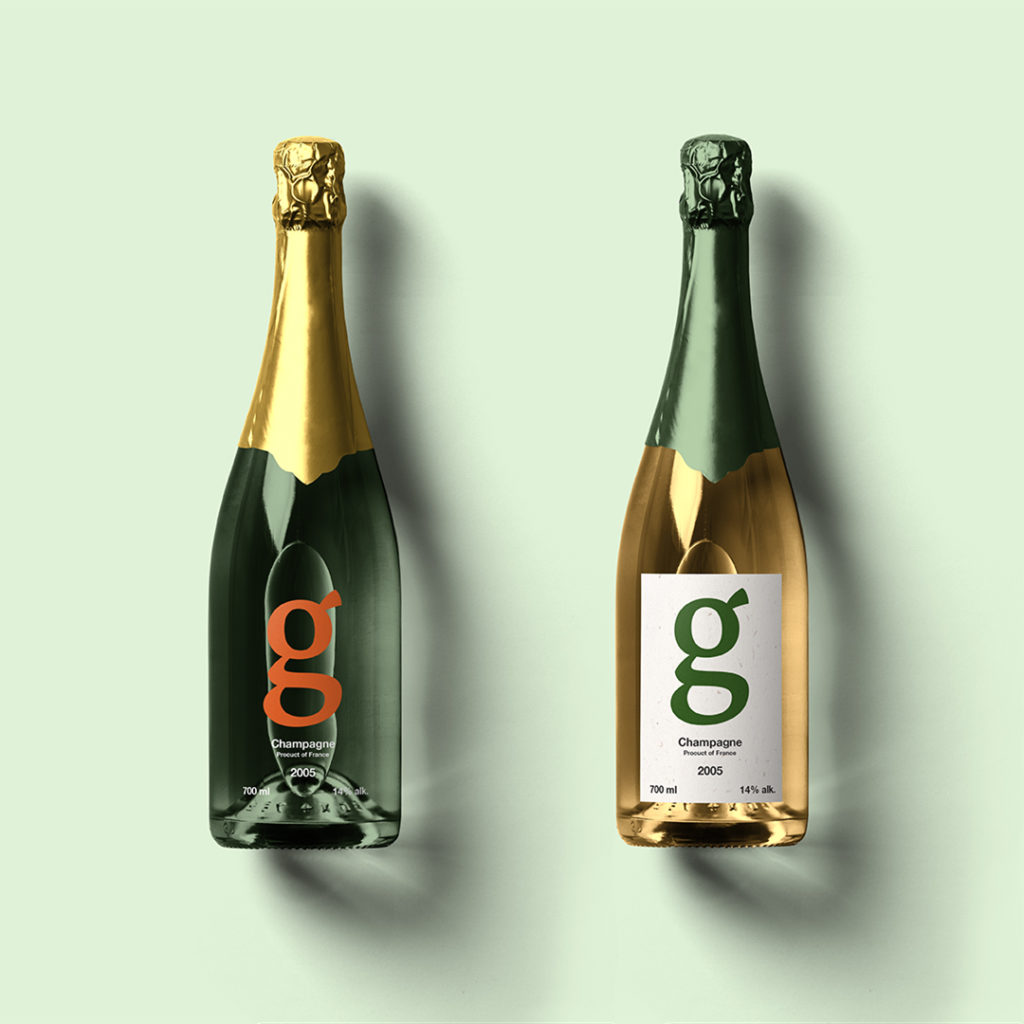 Champagne Bottle Mockup