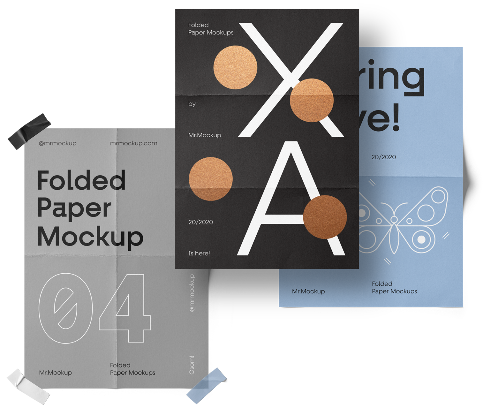 Folded Paper Mockups — PSD Mockups & Freebies Mr.Mockup