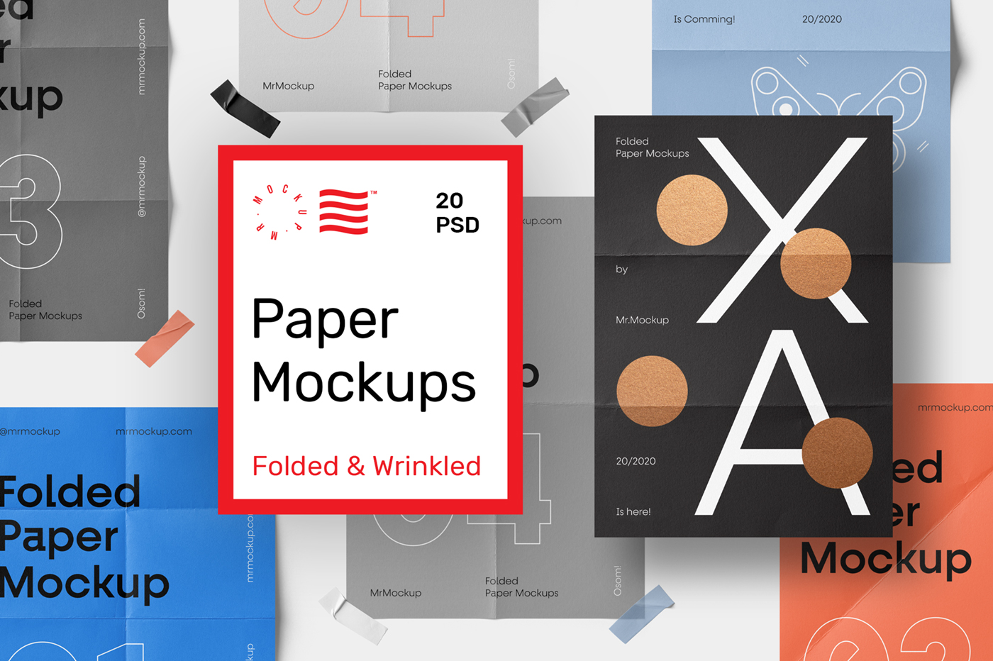 Folded Paper Mockups Psd Mockups Freebies Mr Mockup