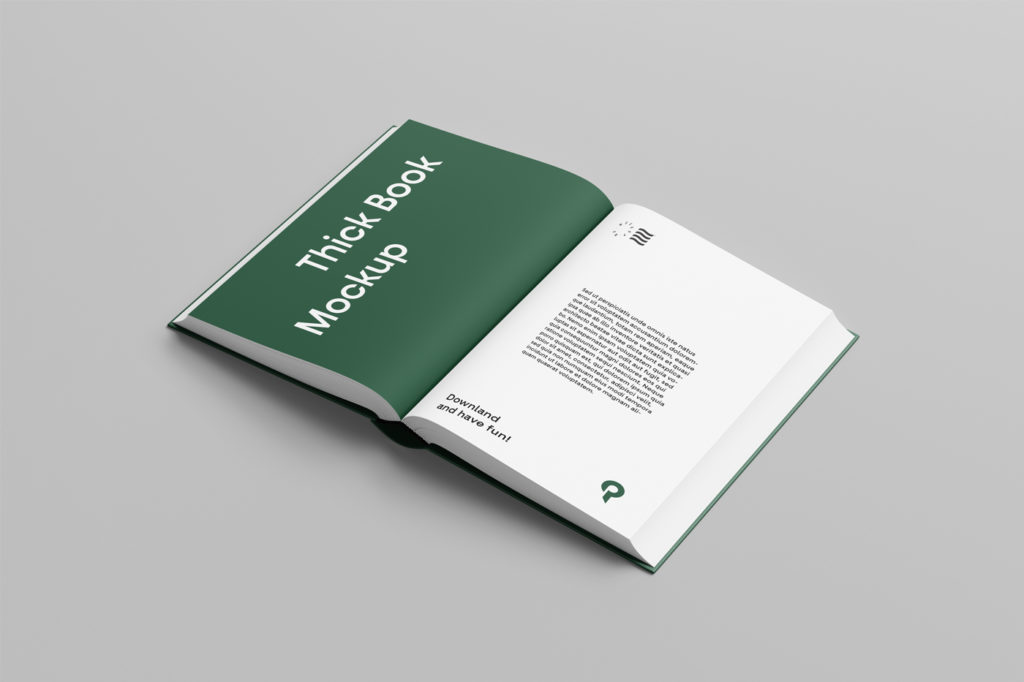 Hard Cover Open Book Mockup