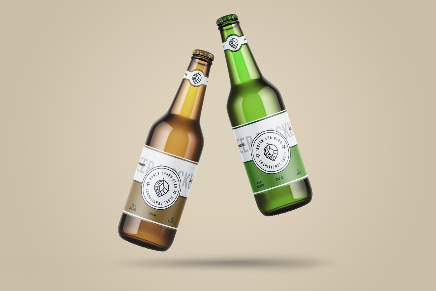 Download Levitating Beer Bottle Mockup Mr Mockup Graphic Design Freebies