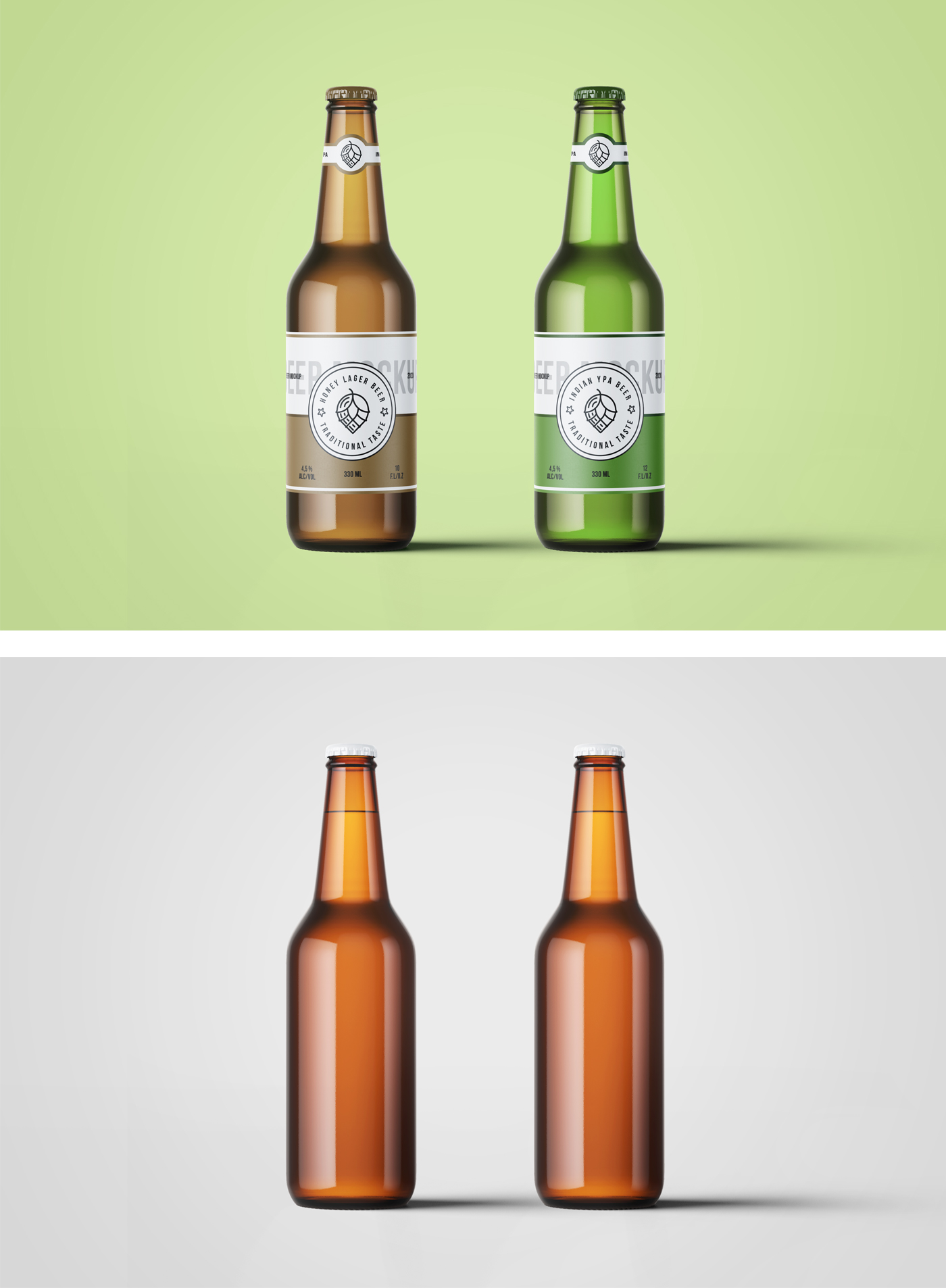 Download Beer Bottles Mockup — Mr.Mockup | Graphic Design Freebies