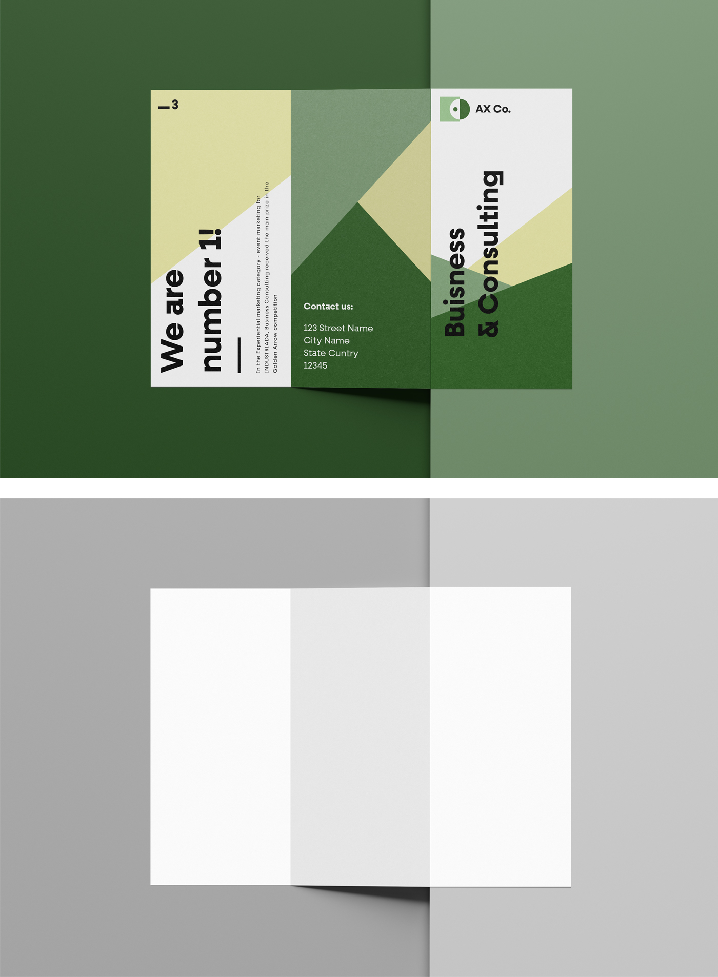 Front Trifold Brochure Mockup