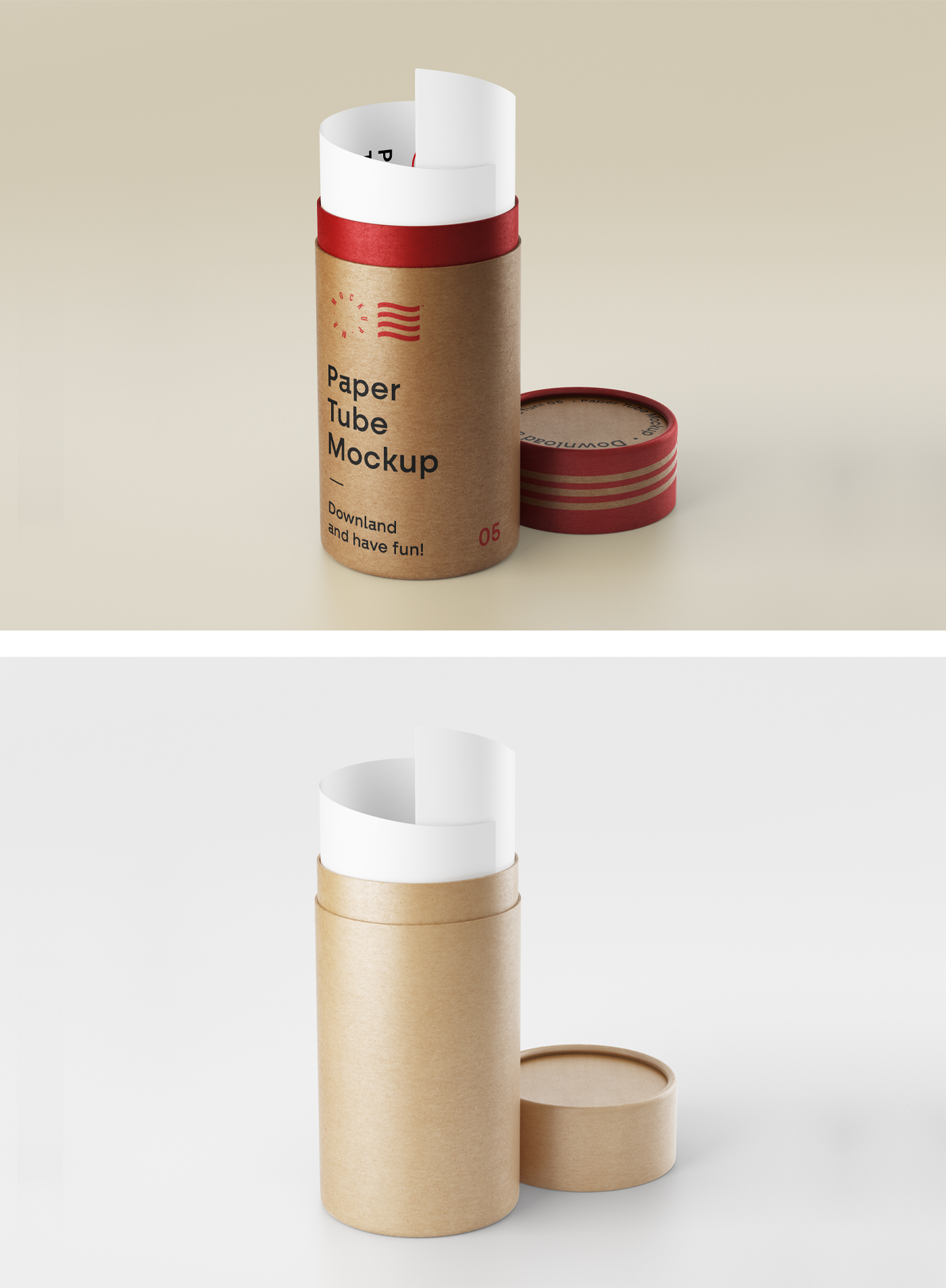 Open Paper Tube Mockup