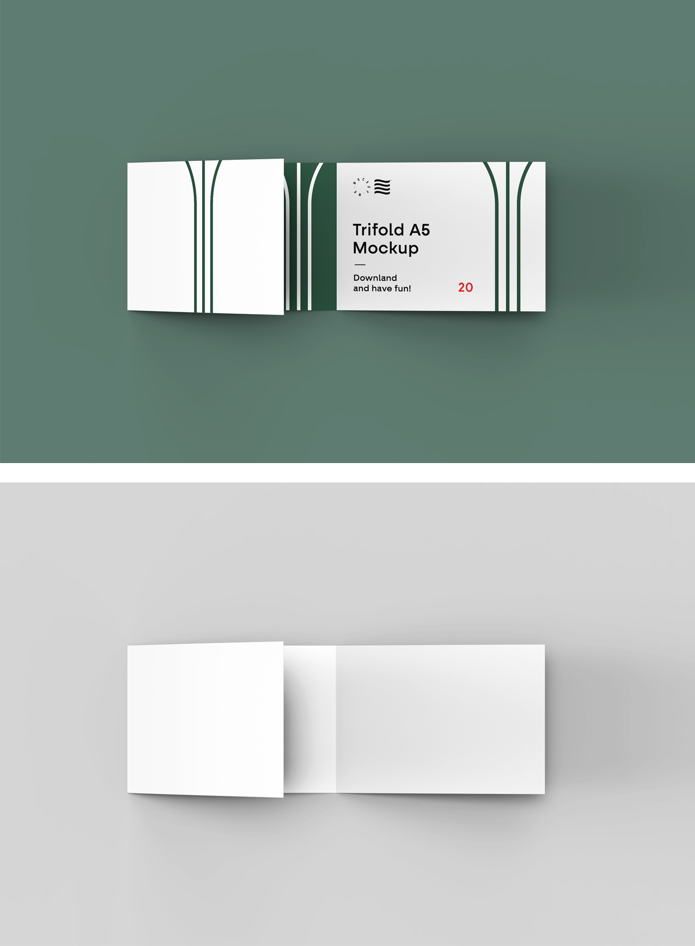 Trifold Landscape Brochure Mockup