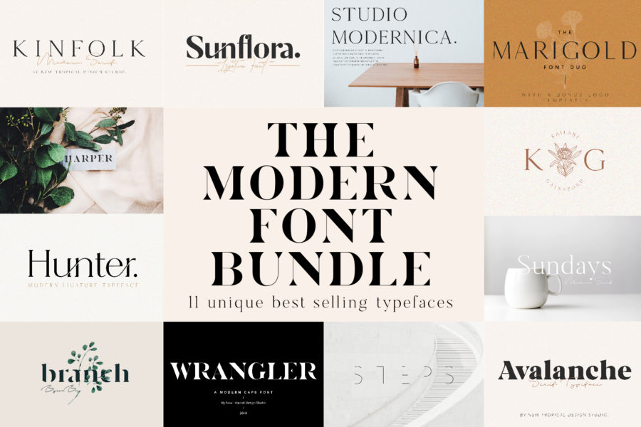 The Modern Font Bundle — PSD Mockups & Freebies Mr.Mockup