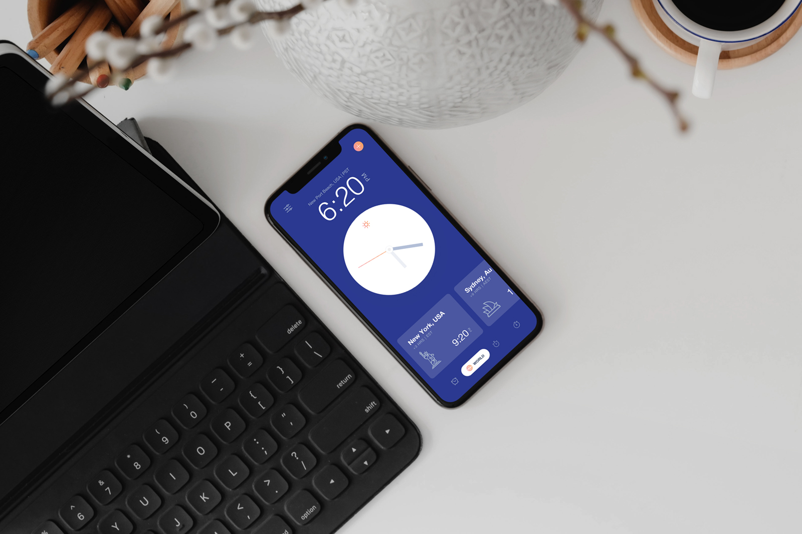 iPhone Mockup on Desk
