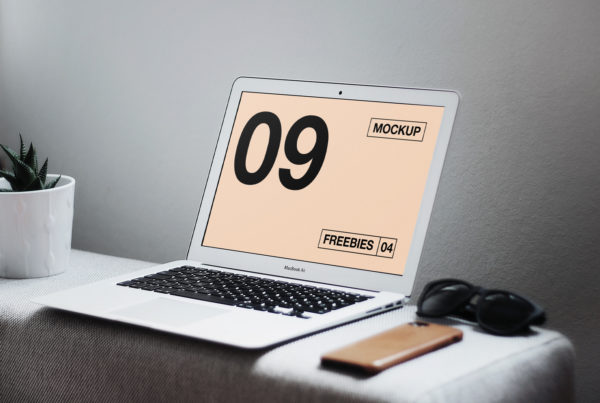 MacBook Air on Table Mockup