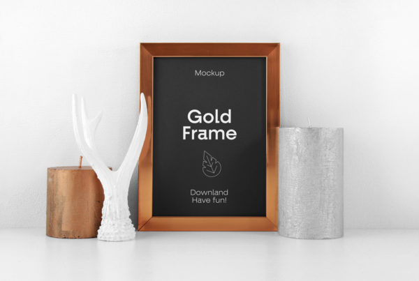 Gold Frame PSD Mockup