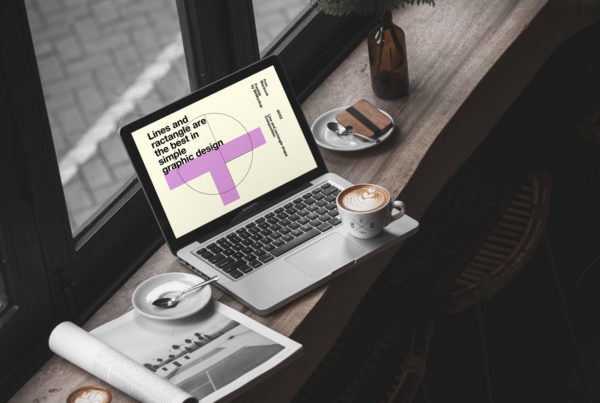 MacBook Pro in Cafe Mockup