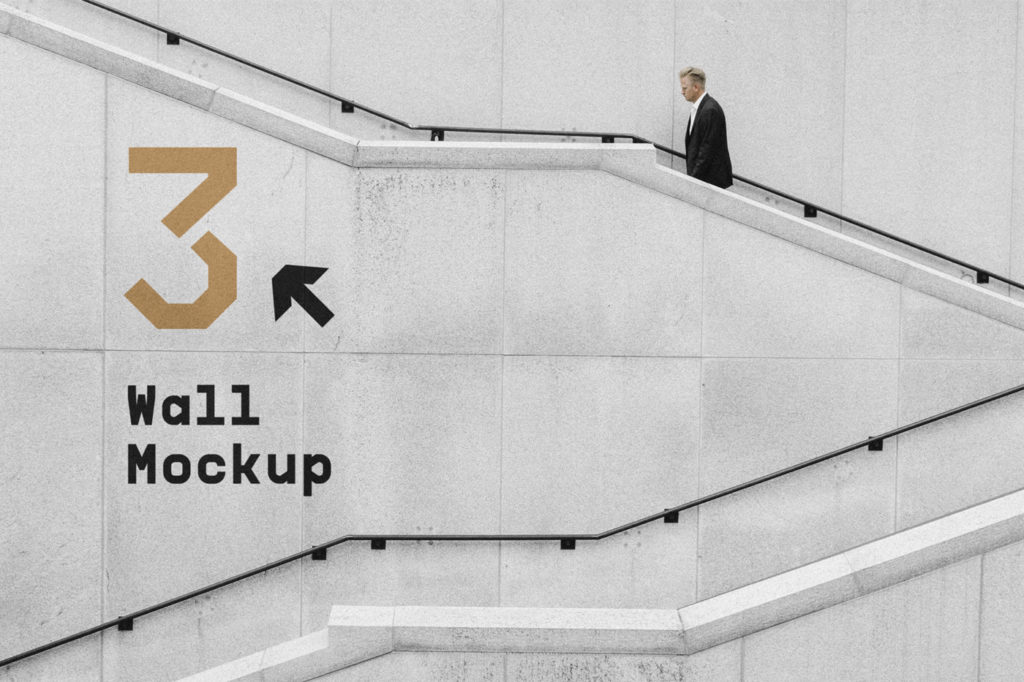 Wall with Stairs Mockup