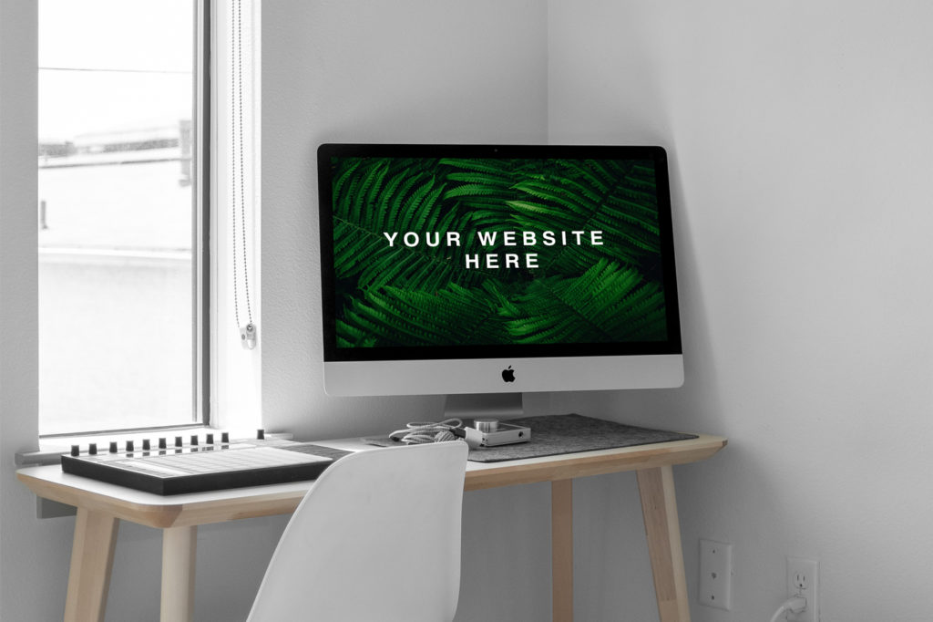 iMac in Room PSD Mockup