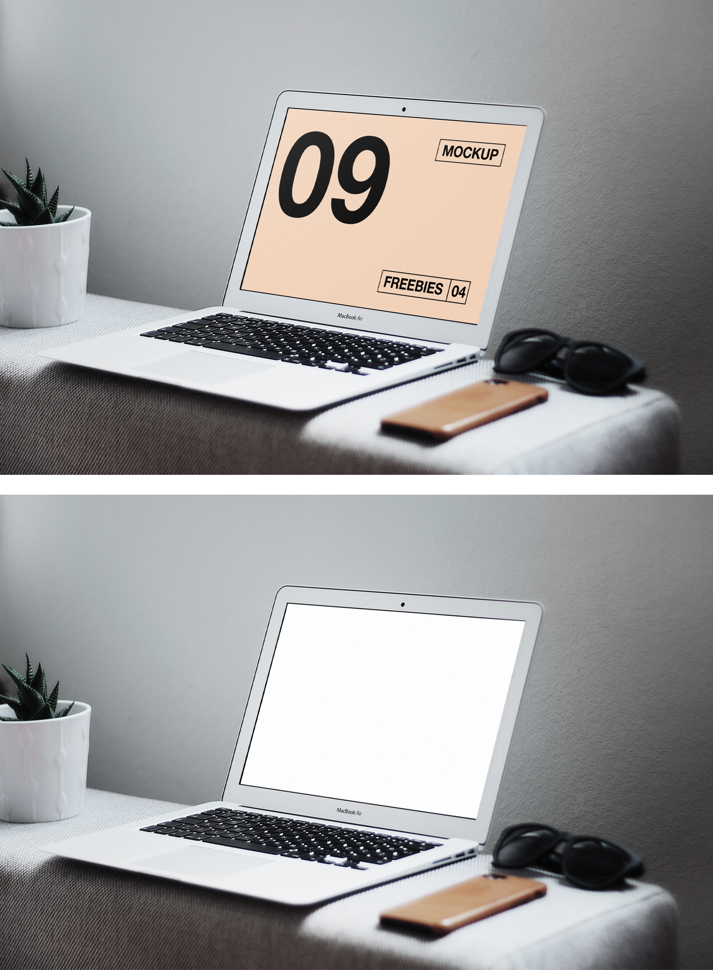MacBook Air on Table Mockup