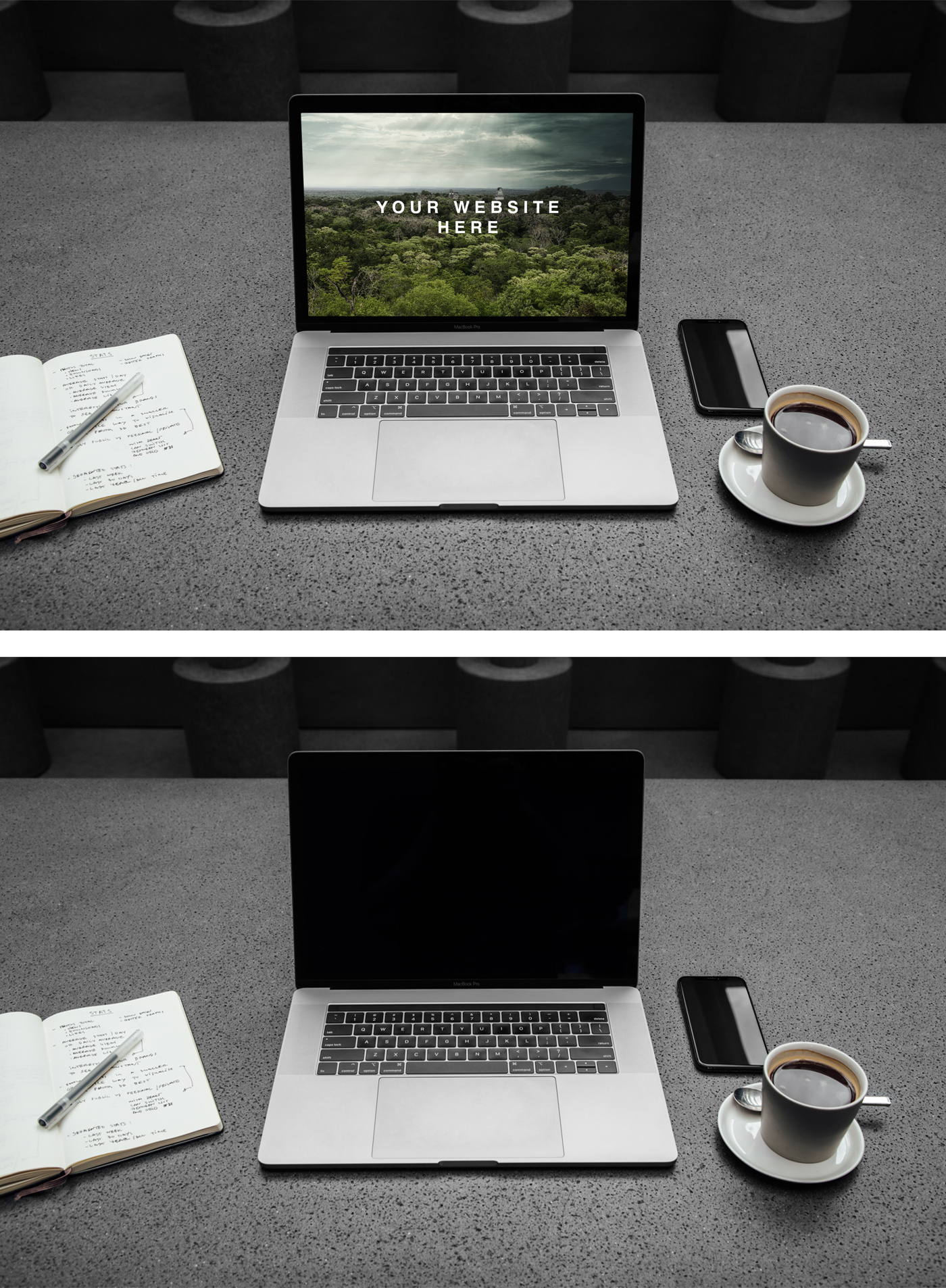 MacBook Pro Workspace Mockup