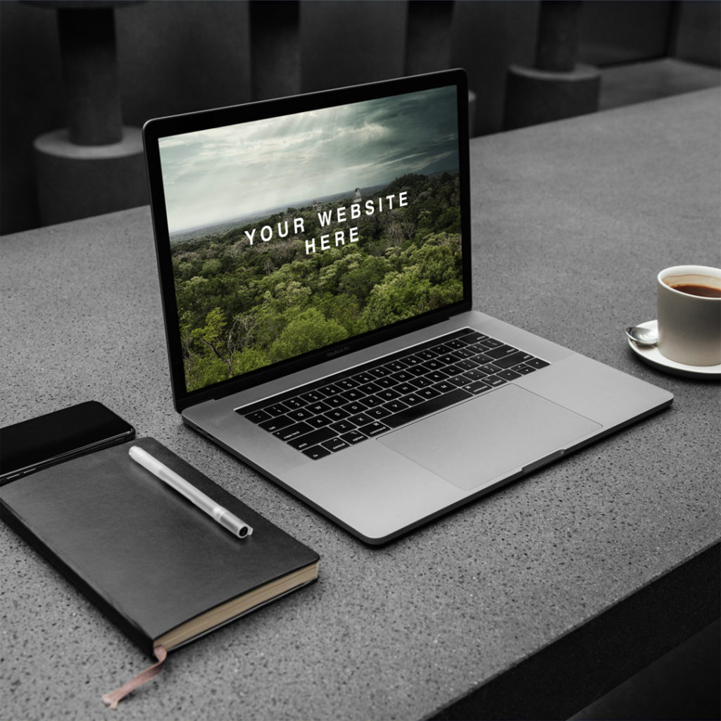 MacBook Pro Workspace PSD Mockup