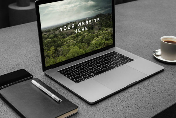 MacBook Pro Workspace PSD Mockup