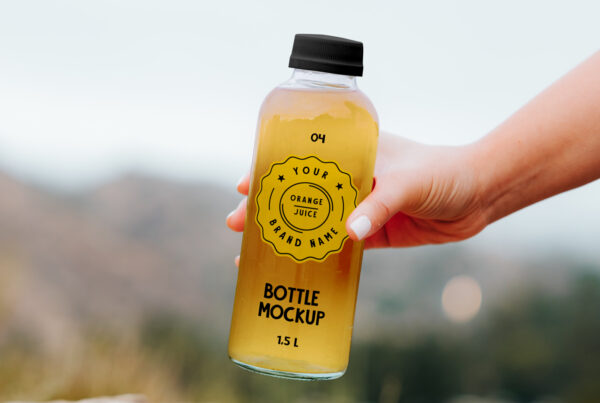 Transparent Bottle Mockup
