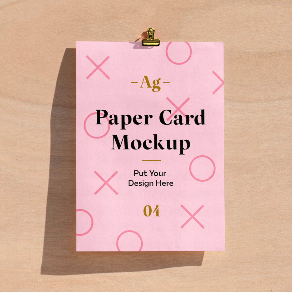 Paper Card PSD Mockup