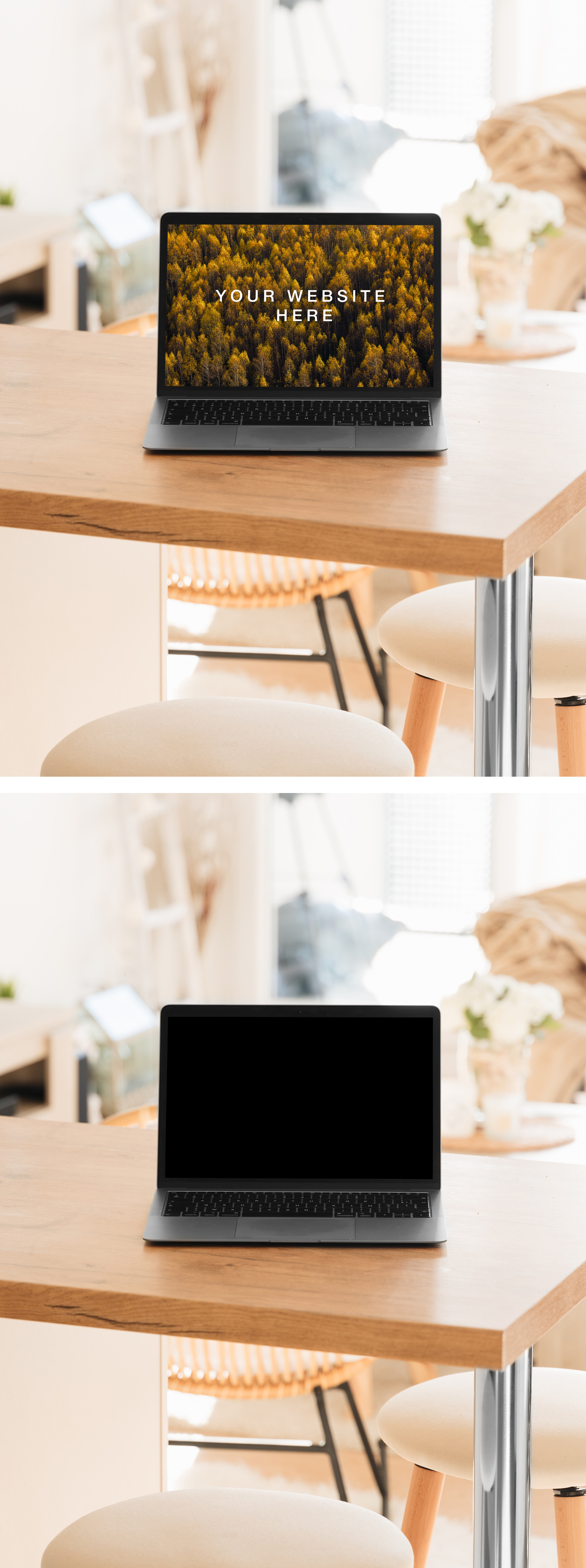 MacBook Air in Living Room Mockup