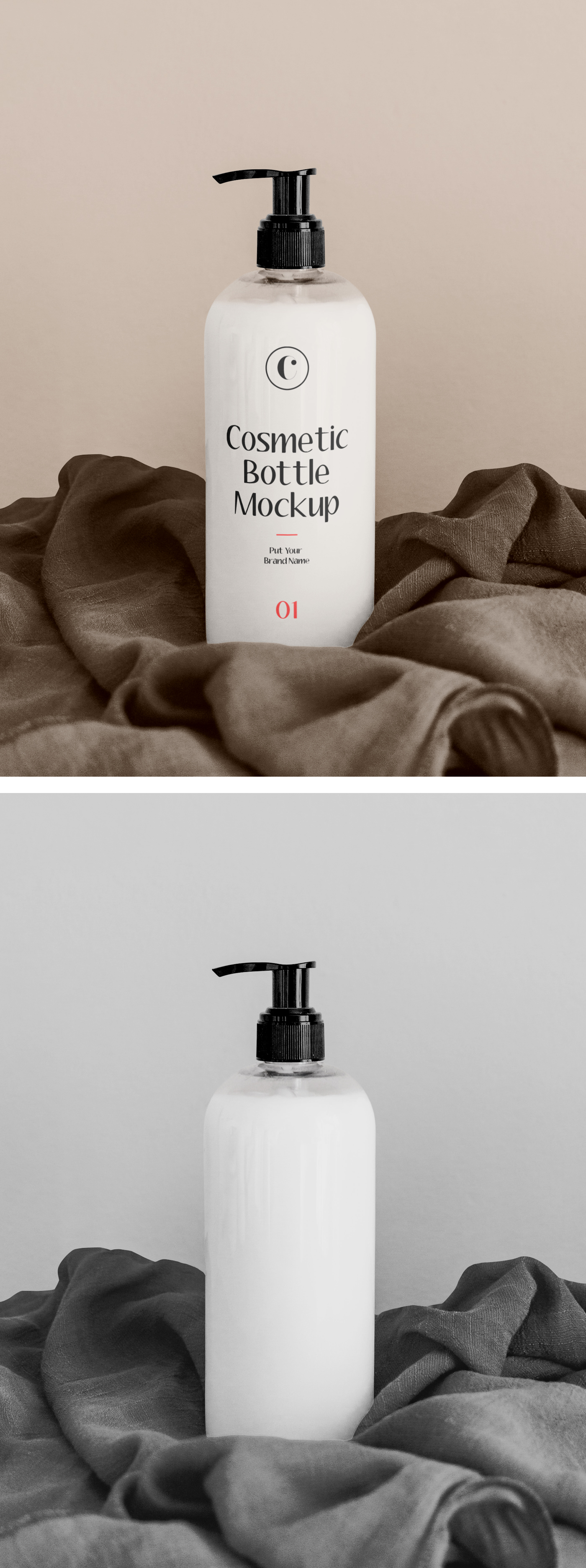 White Cosmetics Bottle Mockup