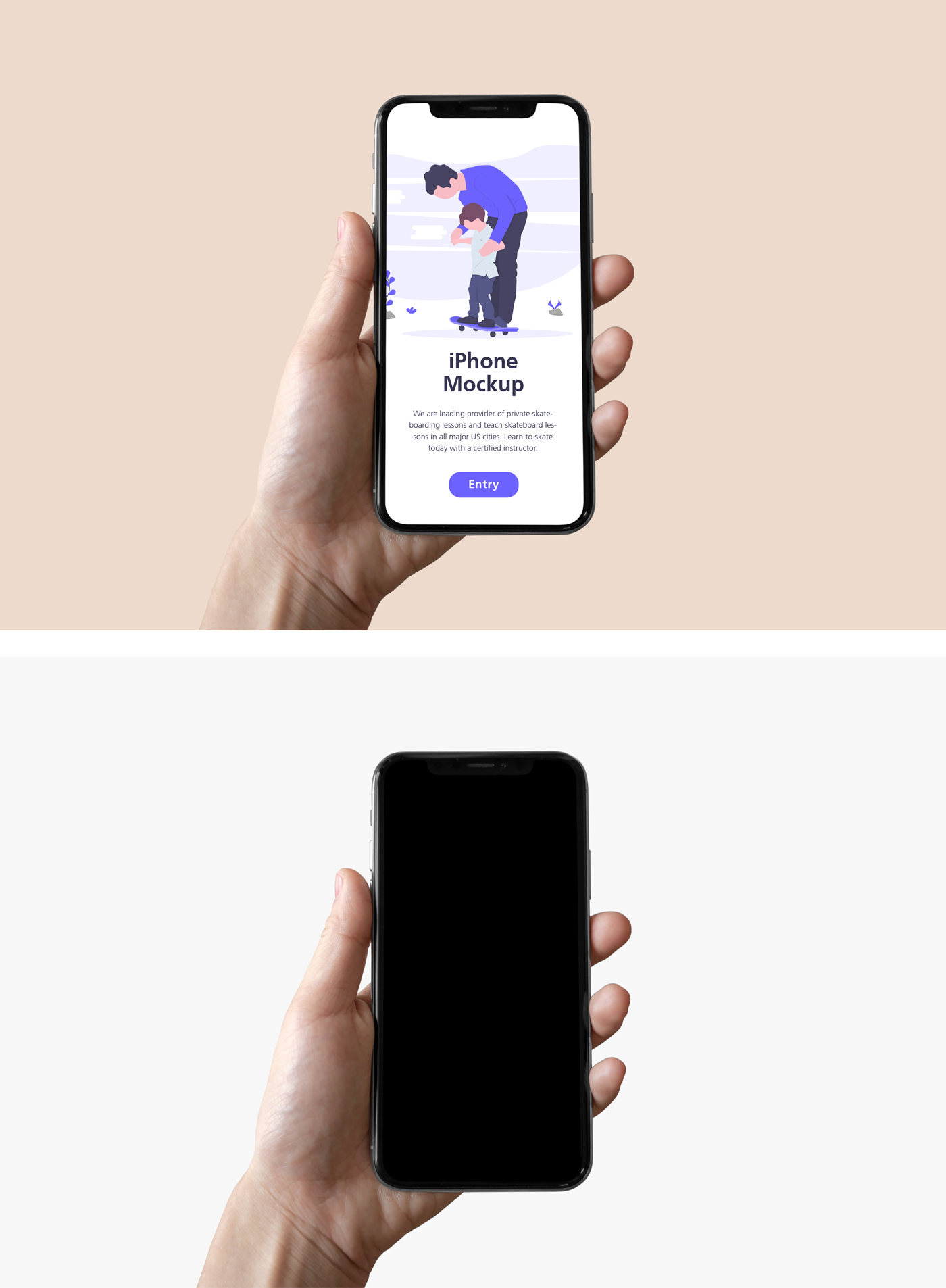 iPhone in Hand Mockup