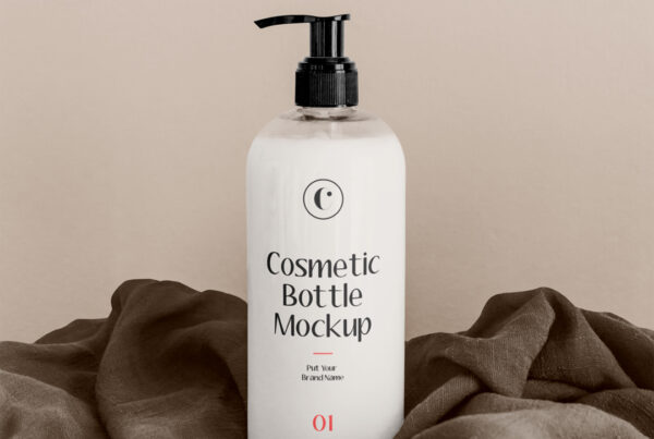 White Cosmetics Bottle Mockup