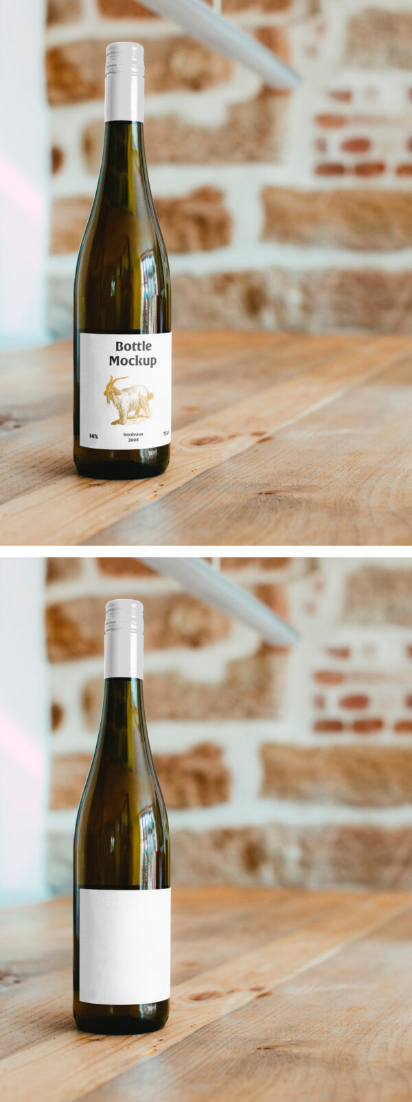 Download Wine Bottle on Table Mockup — Mr.Mockup | Graphic Design Freebies