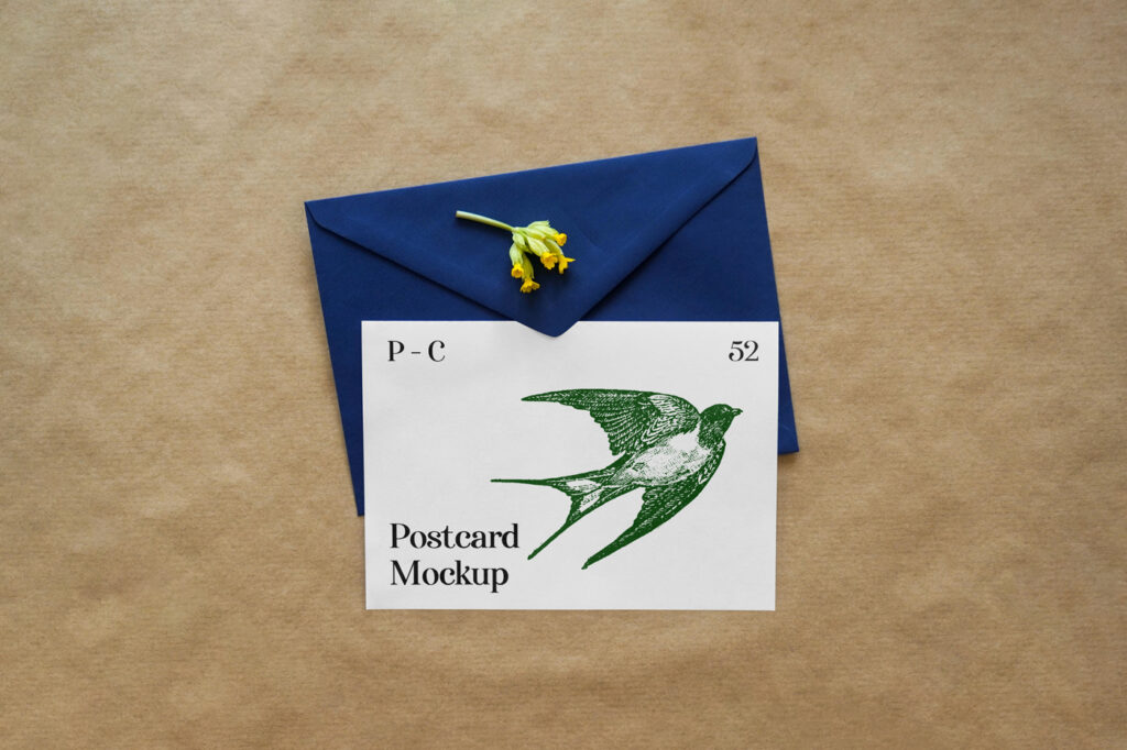 Greeting Card with Envelope Mockup