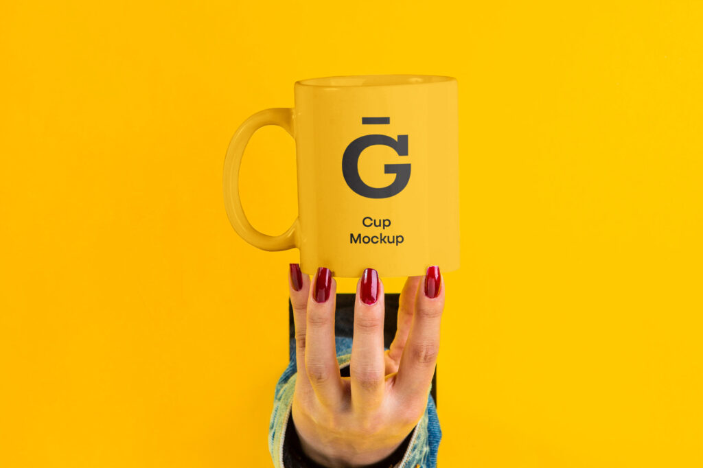 Hand with Cup Mockup