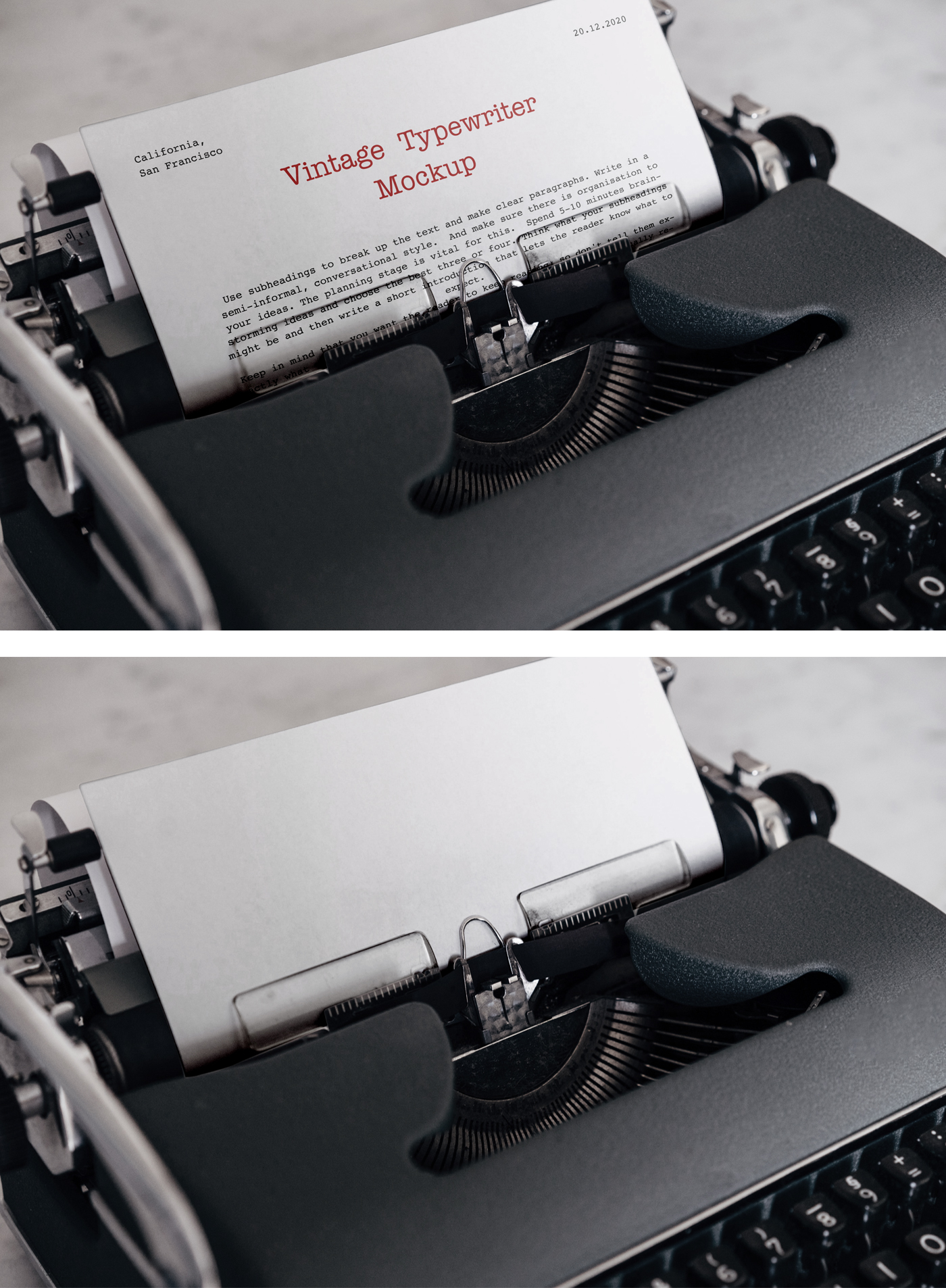 Vintage Typewriter Mockup