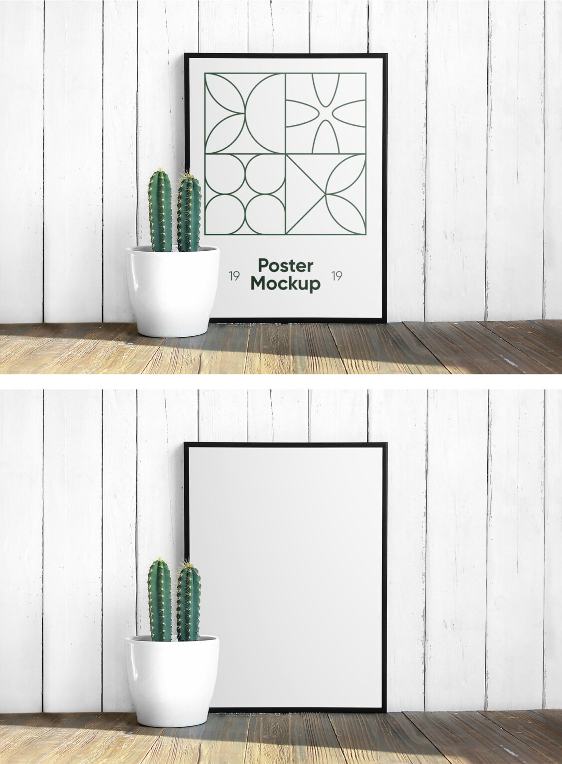 Download Poster with Cactus Mockup — Mr.Mockup | Graphic Design Freebies