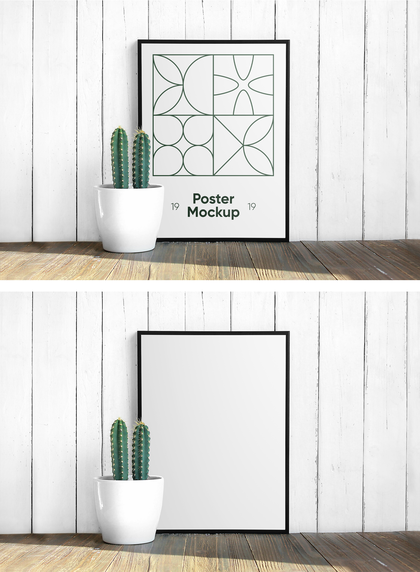 Poster with Cactus Mockup
