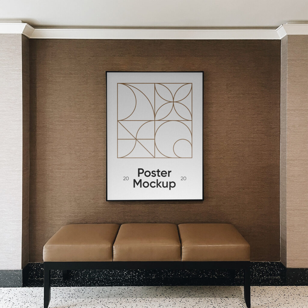 Poster in Hotel Mockup