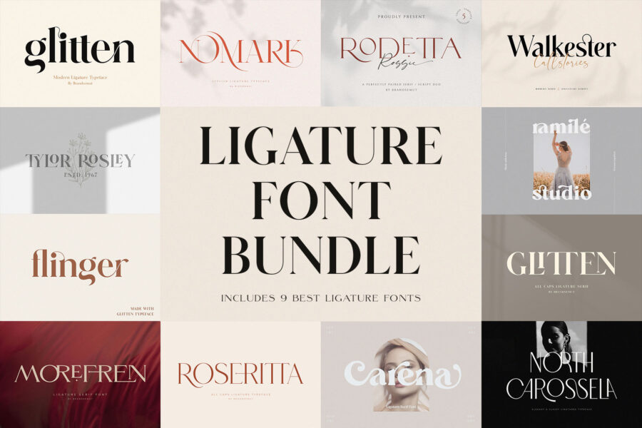 Ligature Font Bundle — PSD Mockups & Freebies Mr.Mockup