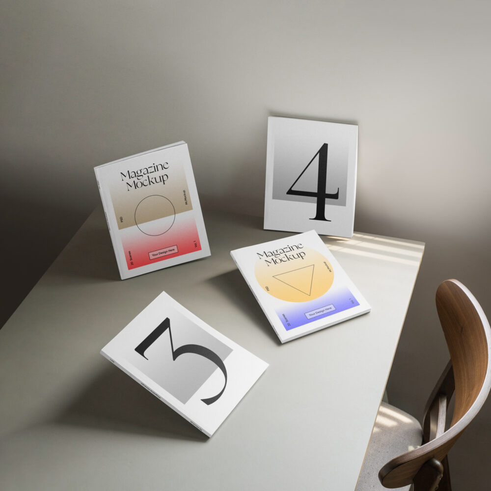 Four Magazine Mockups 02 MMV1